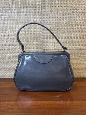VTG 1950s Mid-Century Bobbie Jerome Gray Metallic Top Handle Handbag